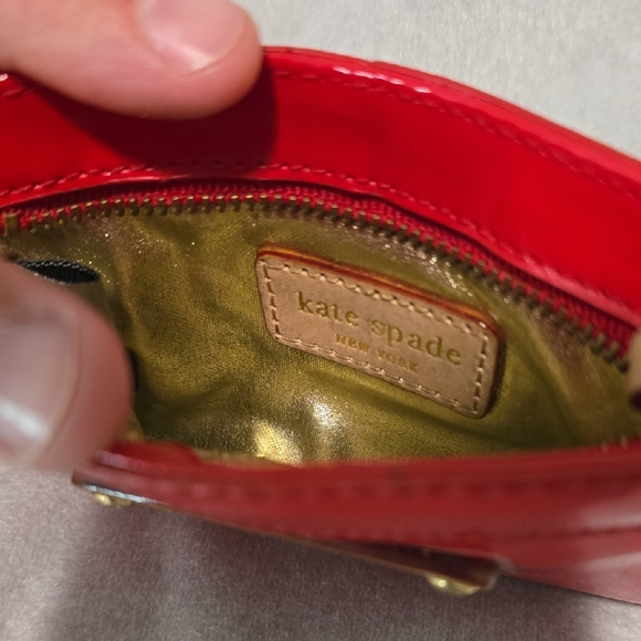 Kate Spade Cherry Red Patent Card Holder - Picture 3 of 3